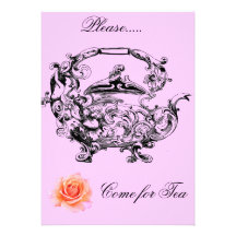 POTE SOCIAL DEL TÉ DEL TIEMPO INVITATION-ANTIQUE D INVITACIONES PERSONALIZADA