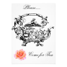 POTE SOCIAL DEL TÉ DEL TIEMPO INVITATION-ANTIQUE D INVITACIÓN