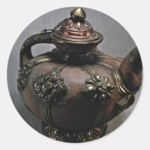 Pote tibetano impresionante del té pegatina