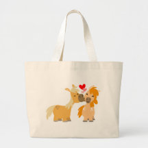 Potros lindos del dibujo animado en bolso del amor bolsa