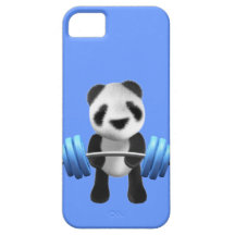 Powerlifter lindo del oso de panda del bebé en 3d  iPhone 5 Case-Mate fundas