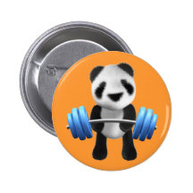 Powerlifter lindo del oso de panda del bebé en 3d  pins