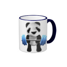 Powerlifter lindo del oso de panda del bebé en 3d  tazas de café