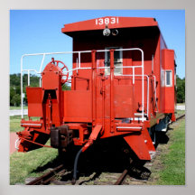 Pozos minerales y Caboose del este del ferrocarril Posters