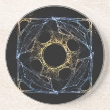 Práctico de costa abstracto del fractal del iris posavasos personalizados