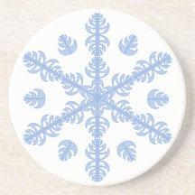 Práctico de costa azul del copo de nieve posavaso para bebida