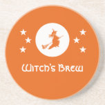 Práctico de costa Bewitching de Halloween, naranja Posavasos Personalizados