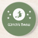 Práctico de costa Bewitching de Halloween, verde Posavasos Diseño
