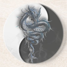 Práctico de costa chino del dragón de Yin Yang Posavasos Personalizados