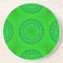 Práctico de costa con diseño abstracto verde posavasos manualidades