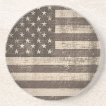 Práctico de costa de la bandera americana del vint posavasos personalizados