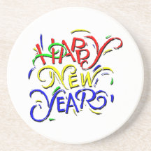 Práctico de costa de la Feliz Año Nuevo Posavasos Diseño