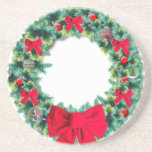 Práctico de costa de la guirnalda del navidad posavasos personalizados