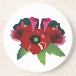 Práctico de costa de las amapolas de las flores posavasos para bebidas
