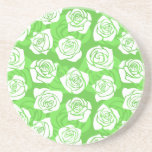 Práctico de costa de los rosas verdes del vintage posavaso para bebida