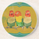 Práctico de costa de oro de los pájaros del amor d posavasos