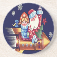 Práctico de costa de Santa Rocket del navidad Posavasos Para Bebidas