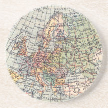 Práctico de costa del mapa del vintage posavasos para bebidas