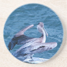 Práctico de costa del pájaro del pelícano posavasos manualidades