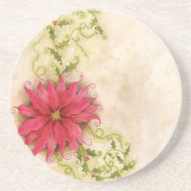 Práctico de costa del Poinsettia y del acebo Posavasos Para Bebidas