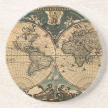 Práctico de costa del regalo de la tierra del vint posavasos diseño