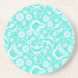 Práctico de costa floral de la turquesa del vintag posavasos para bebidas