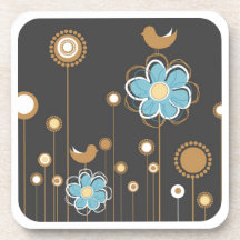 Práctico de costa floral elegante del corcho de la posavasos de bebida