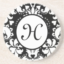 Práctico de costa negro y blanco personalizado del posavasos para bebidas