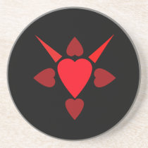 Práctico de costa rojo de los corazones posavasos