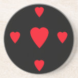 Práctico de costa rojo de los corazones posavaso para bebida