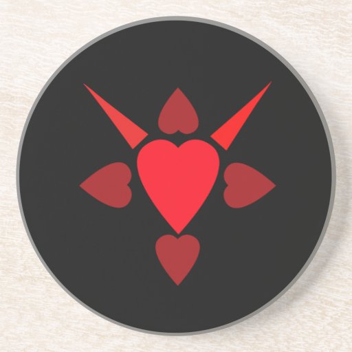 Práctico de costa rojo de los corazones posavasos manualidades