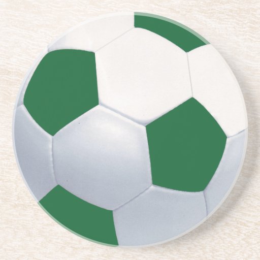 Práctico de costa verde y blanco del balón de fútb posavasos manualidades
