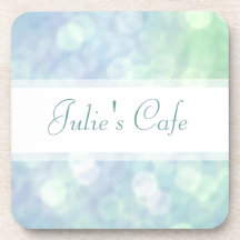 Prácticos de costa azules personalizados del bokeh posavasos