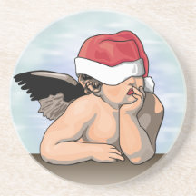 Prácticos de costa del ángel del navidad posavasos para bebidas