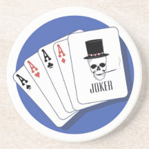 Prácticos de costa del juego de póker posavasos cerveza