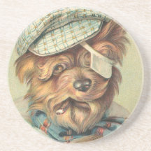 Prácticos de costa del perro del vintage posavasos personalizados