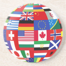 Prácticos de costa globales de las banderas posavasos personalizados