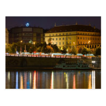 Praga por noche tarjeta postal