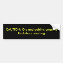 PRECAUCIÓN: Orc y resu de los crossingUruk-hais de Pegatina De Parachoque