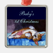 Premio del cuadrado del ornamento del Corgi Galés  Adornos De Navidad