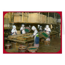 Preparando las hojas de té para encender (circa 19 tarjeta