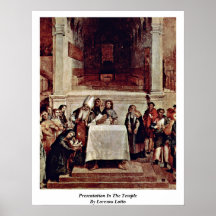 Presentación en el templo de Lorenzo Lotto Poster