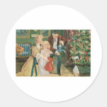 Presentes de la abertura de la familia en navidad pegatinas  