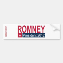 Presidente 2012 de Romney Pegatina De Parachoque
