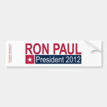 Presidente 2012 de Ron Paul Pegatina De Parachoque