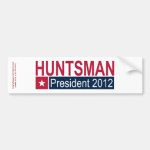 Presidente 2012 del Huntsman de Jon Pegatina De Parachoque
