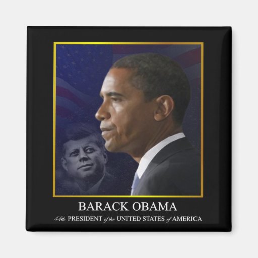 Presidente Barack Obama con JFK - imán