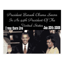 Presidente Barack Obama inaugural Tarjeta Postal
