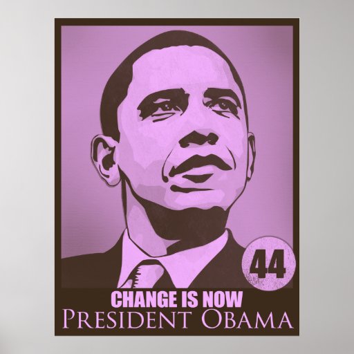 Presidente Obama, cambio ahora es poster rosado