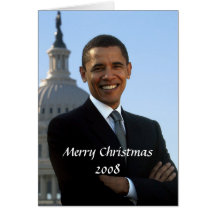 Presidente Obama Collectibles Christmas 2008 Felicitación